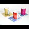 Petites tasses décorés (jeu de trois)+ sous tasses